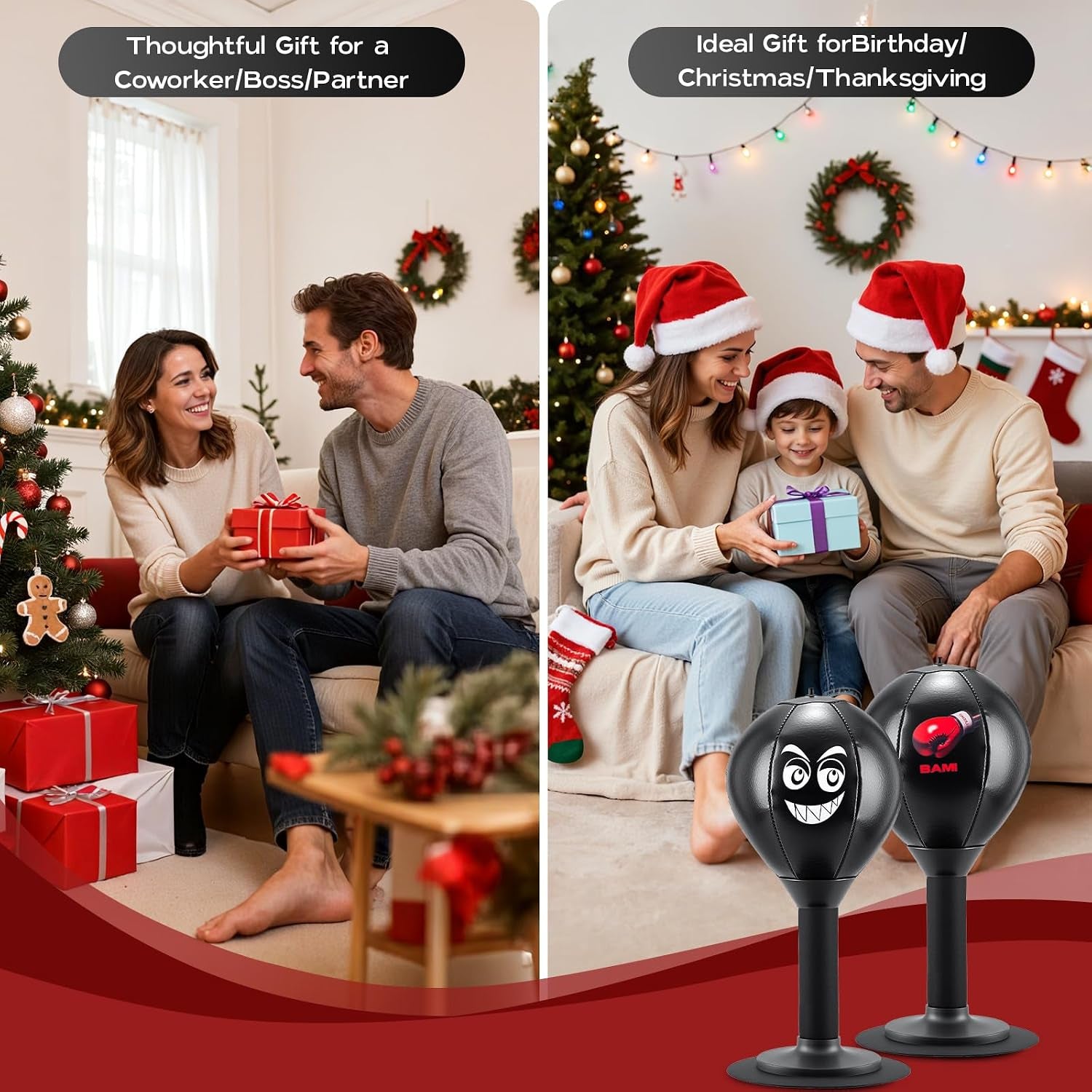 Desktop Punching Bag, Small Relaxing Punch Rage Bag Stress Relief with Upgraded Strong Suction Cup & All-Around Foam Protect Spring, Portable Tabletop Boxing Ball for Adult Youth Office Friends Home