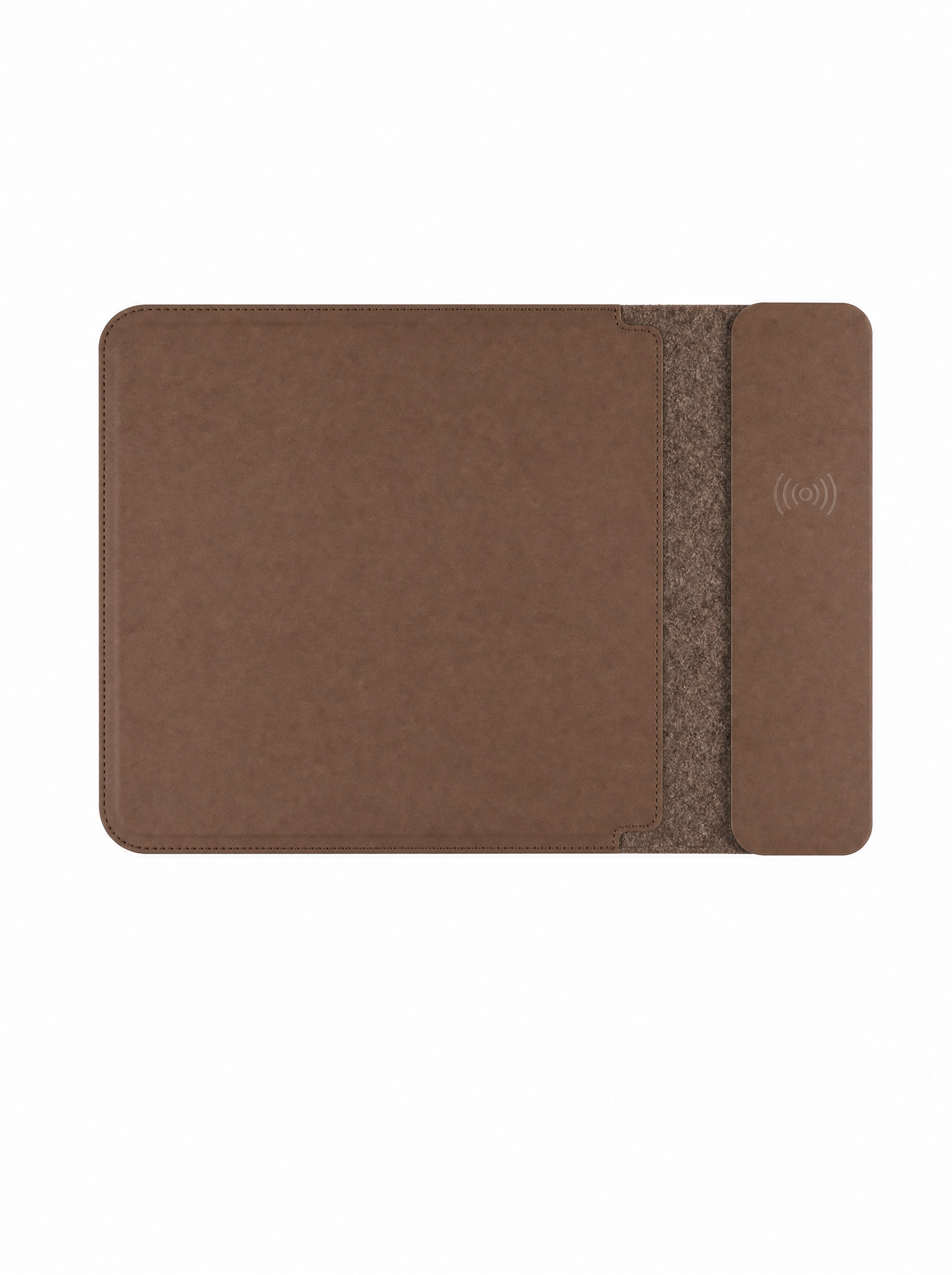 Wireless Charging Desk Pad – PU Leather & Felt Mouse Pad with Built-In Qi Charger
