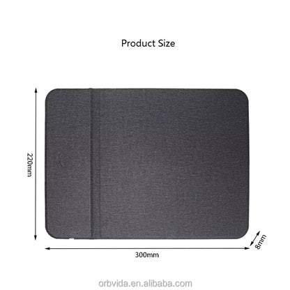 Wireless Charging Desk Pad – PU Leather & Felt Mouse Pad with Built-In Qi Charger