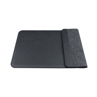 Wireless Charging Desk Pad – PU Leather & Felt Mouse Pad with Built-In Qi Charger