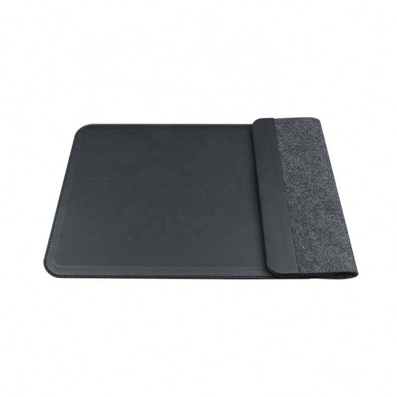 Wireless Charging Desk Pad – PU Leather & Felt Mouse Pad with Built-In Qi Charger